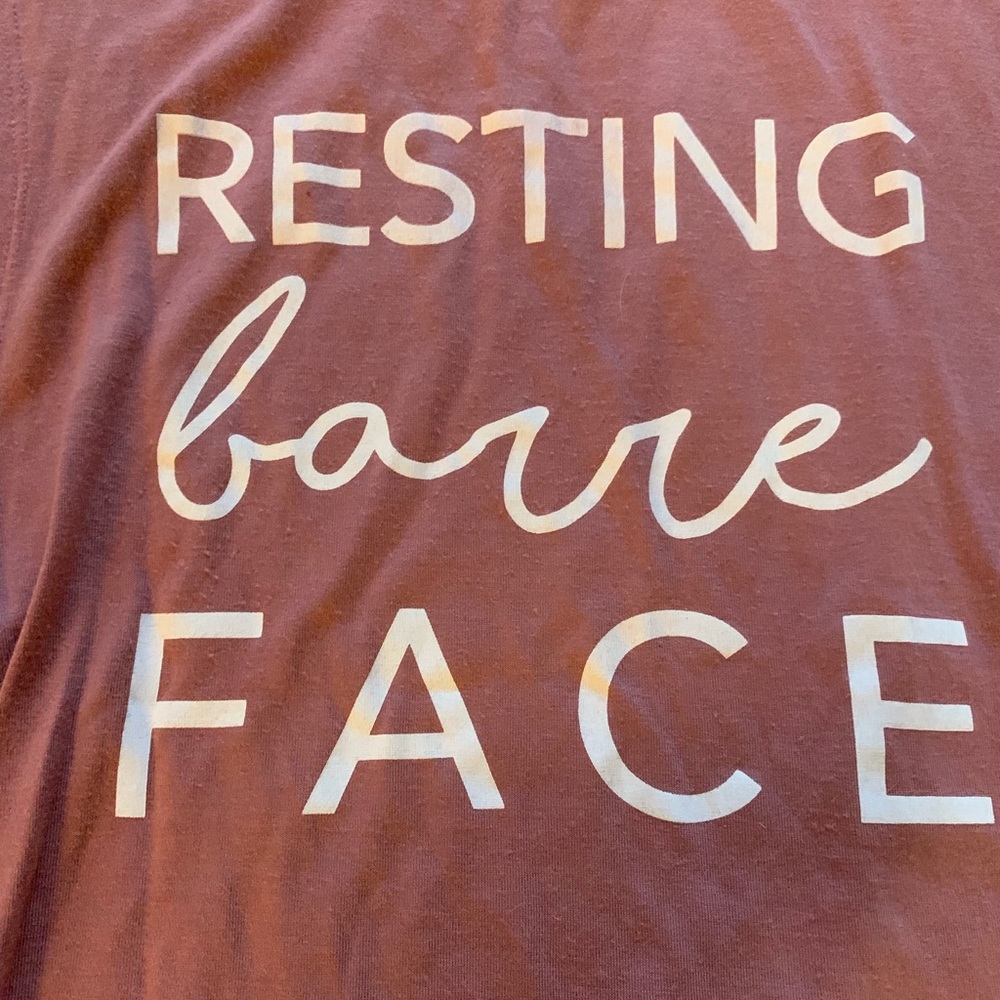 Resting Barre Face mauve tank top